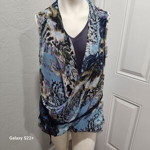Simply Vera Vera Wang Sleeveless Blouse Womens SZ Petite XL Romantic Whimsygoth